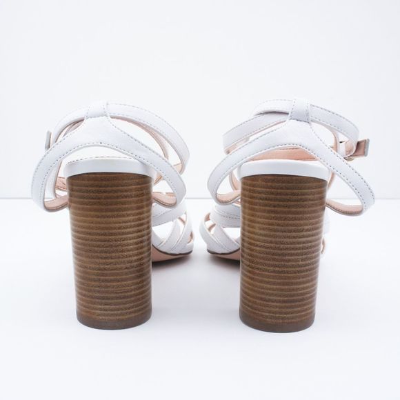 New JCREW Size 7.5 Stella Heels in White Leather - Picture 4 of 4